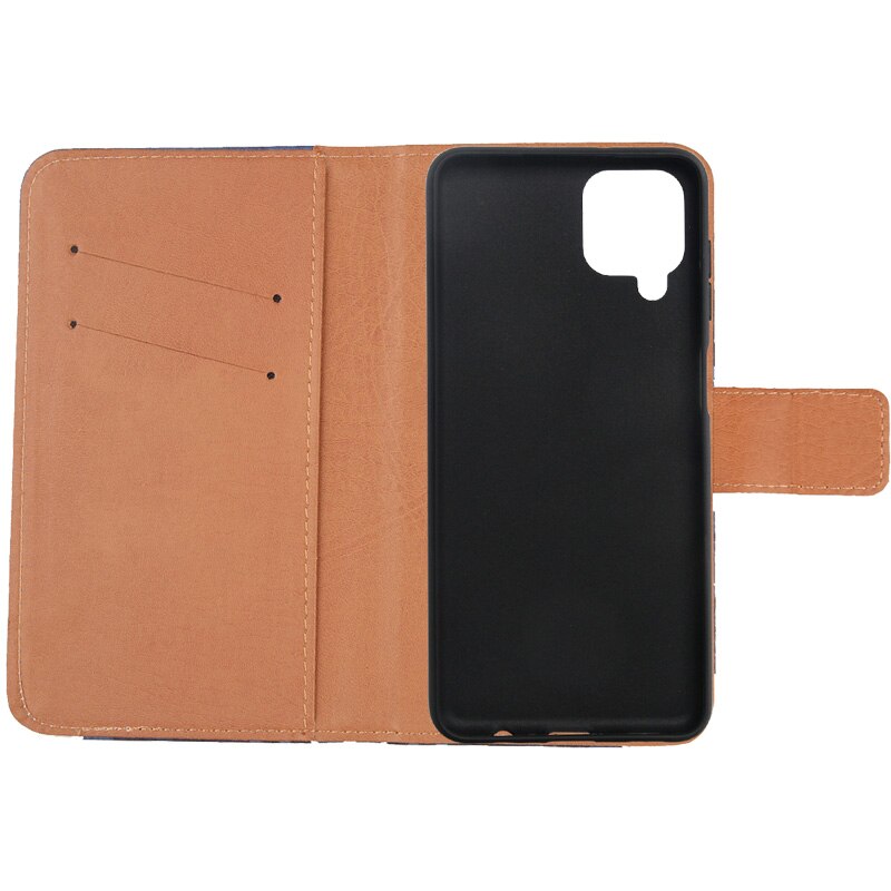 Voor Samsung Galaxy A12 6.5 "Case Effen Kleur Leather Flip Met Card Packet Bag Phone Case Voor Samsung Galaxy a12 Holster