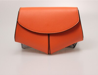 Slangenprint dames web celebrity mini crossbody tas trendy instagram disco tas kleine mobiele telefoon borsttas: Oranje