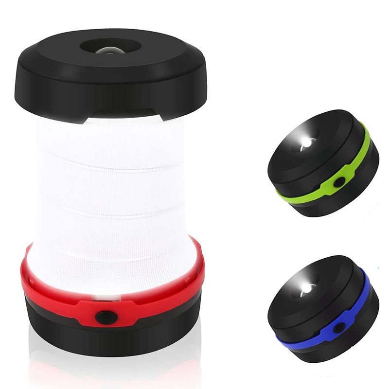 Mini led-kampeerlantaarn op batterijen, zaklamp, opvouwbaar, draagbaar, voor buiten, tentlantaarn voor wandelen, kamperen