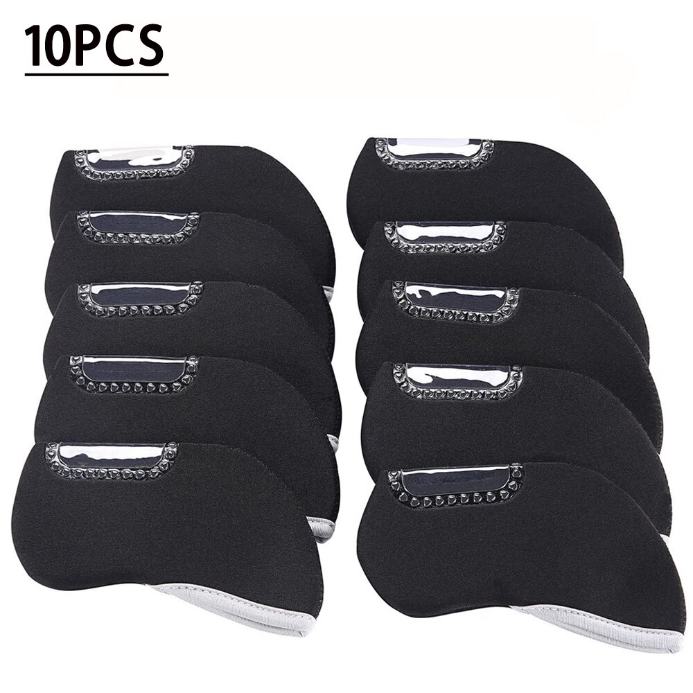 10pcs Golf Iron Head Covers Neoprene Golf Club Protector fits for Titleist Callaway Ping Taylormade See Through Window HeadCover