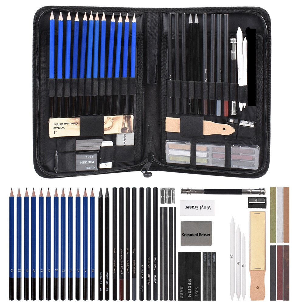 31/40/47Pcs Sketch Pencils Set for Artist Paint Draw Sketch Pencil Art Set Sketch Graphite Charcoal Drawing Tool