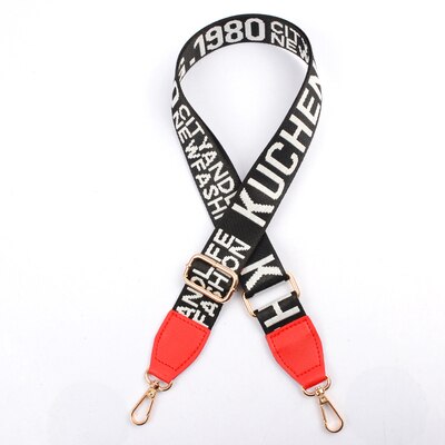 3,8 cm breit tasche strap gürtel Schulter gurt stoff Englisch buchstaben druck einstellbare 88 ~ 140cm dame taschen DIY zubehör: Rot