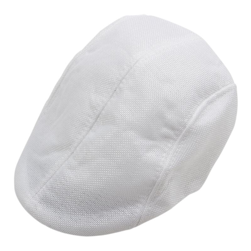 Para Mujer gorra plana de taxista de Boina de pico de pato Golf de gorras sombrero Boina de vendedor de periódicos sombrero de la Boina de otoño e invierno: White
