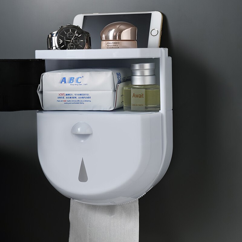 ONEUP Waterproof Toilet Paper Holder Plastic Storage Box Tray Portable Toilet Paper Holder Shelf Bathroom Accessories