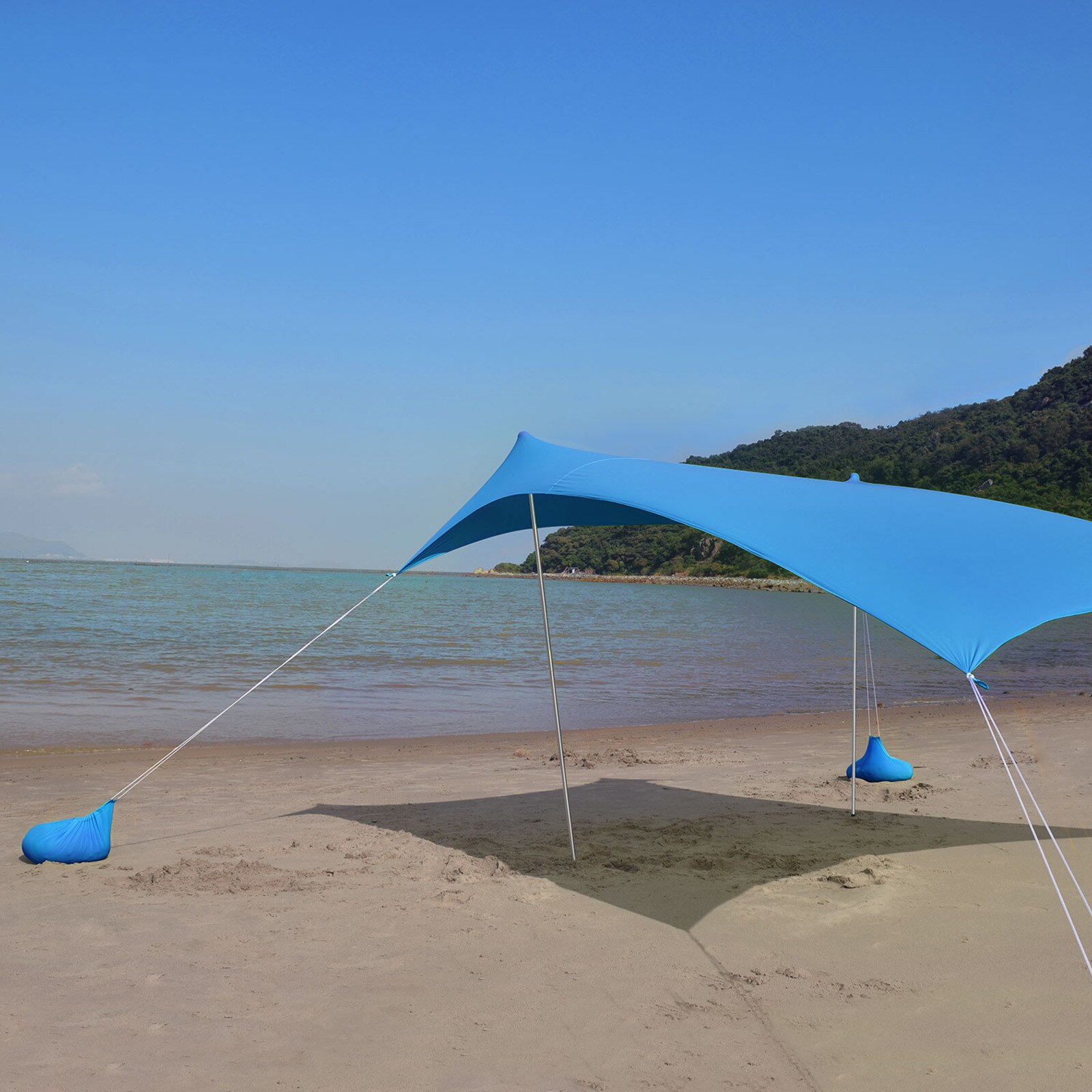 40#  bærbare pergola vindtæt strand parasol og lysthus telt  - 210 x 210 -  med sandankre. perfekt baldakin solskærm