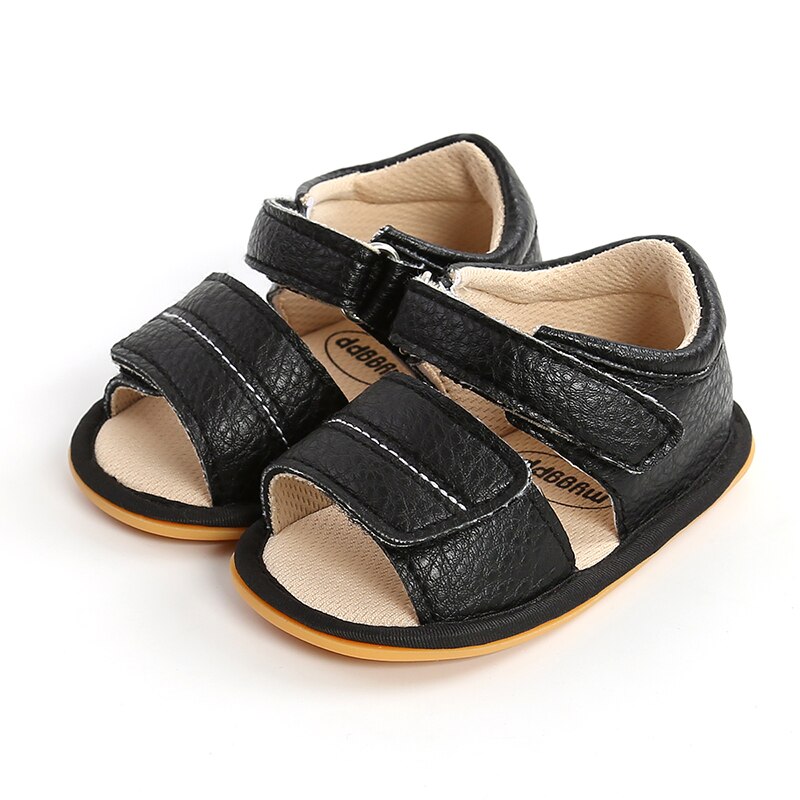 Beckior neonate ragazzi sandalo estate piatto morbido antiscivolo gomma Prewalker primo camminatore presepe scarpe bambino neonato 0-18 mesi: black / 13-18 mesi
