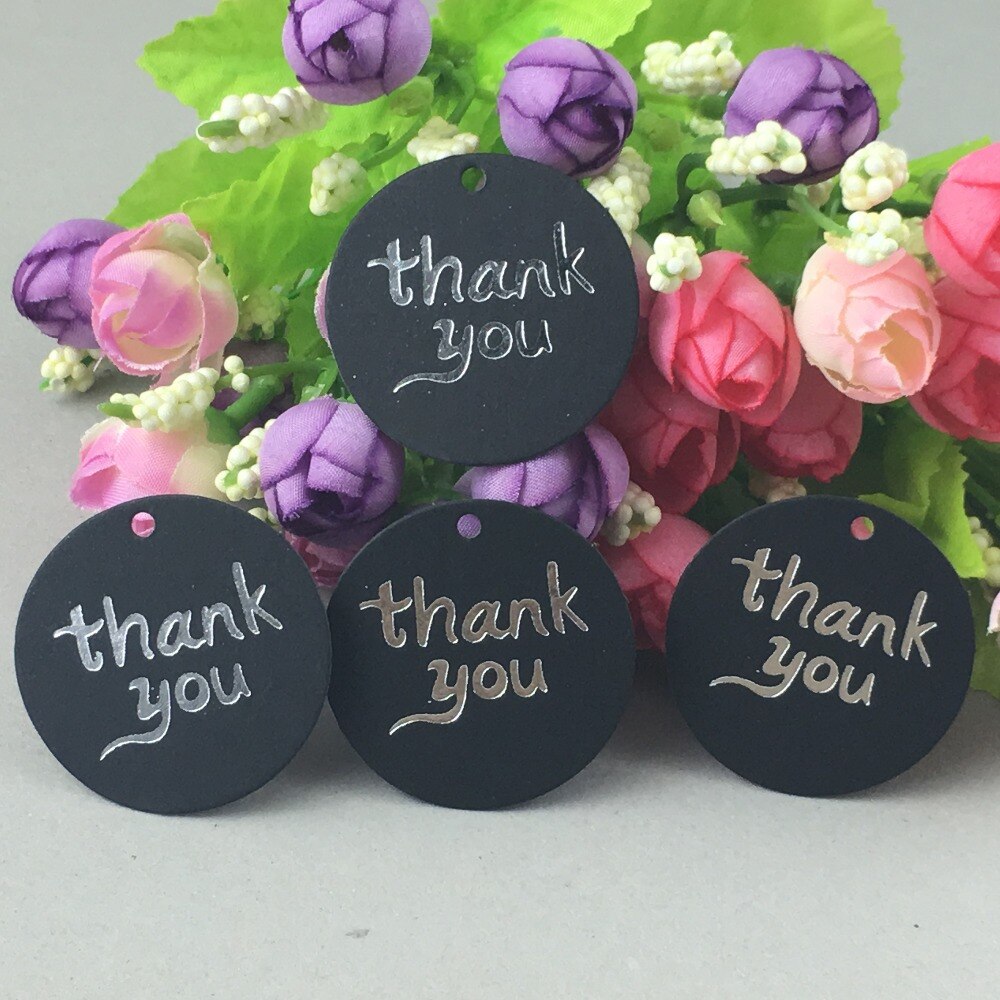 Etiquettes rondes en carton 4*4 cm | Étiquettes en papier "merci", pour vêtements/gâteaux/bonbons/chocolat, étiquettes à accrocher