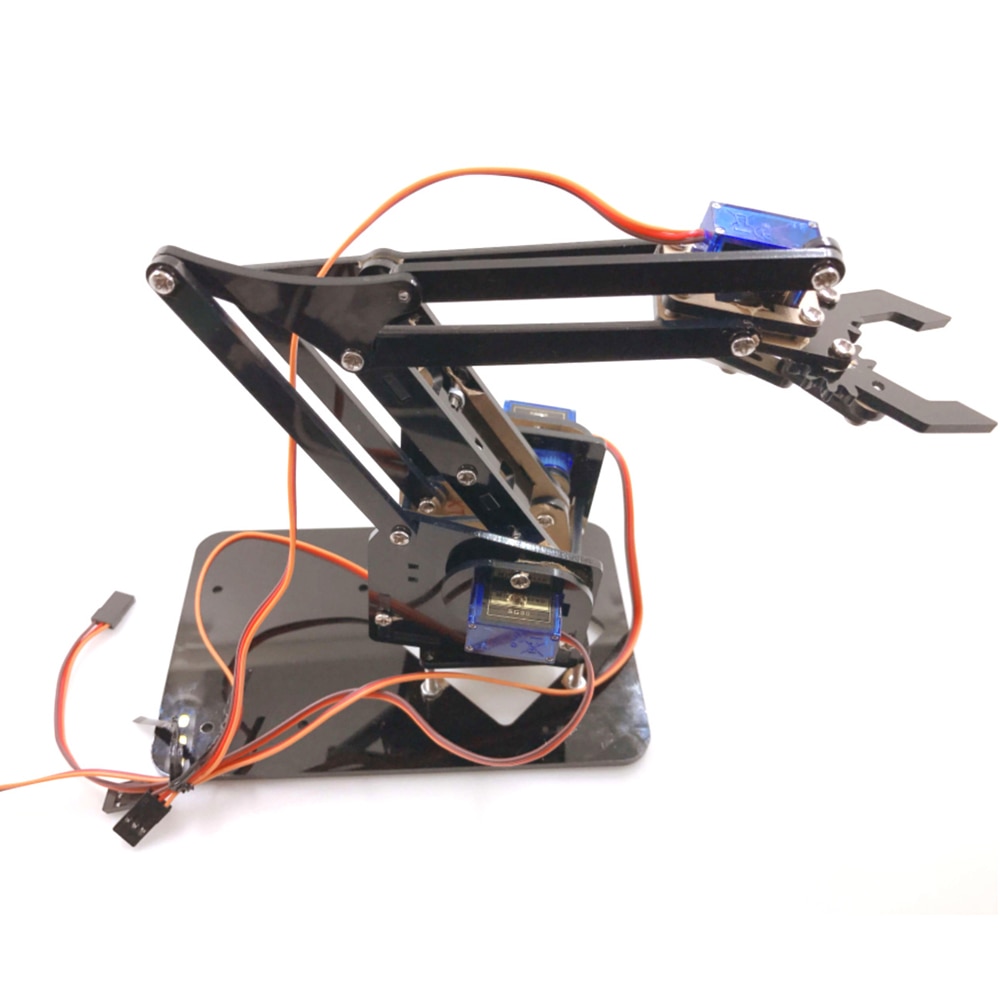 Billigste 4 dof akryl robot arm til arduino robot gripper klo med  sg90 servoer til rasbperry pi diy projekt stilk legetøj