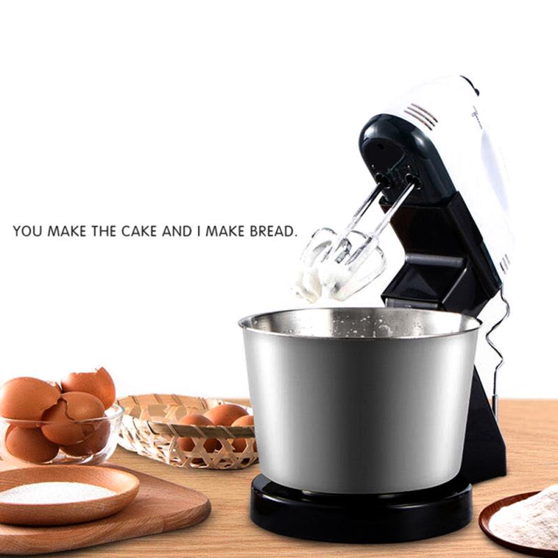220v multifunktionsbord elektrisk matmixer bord handhållen äggvisp 7- hastighets automatisk mixer med hink hushållsredskap