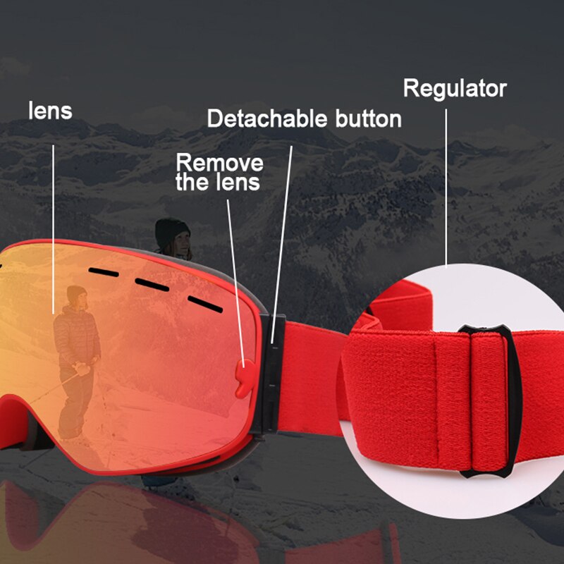 Gafas de esquí de X-TIGER para hombre y mujer, accesorios de esquí para deportes al aire libre, antiniebla, equipo de esquí, novedad de 2022