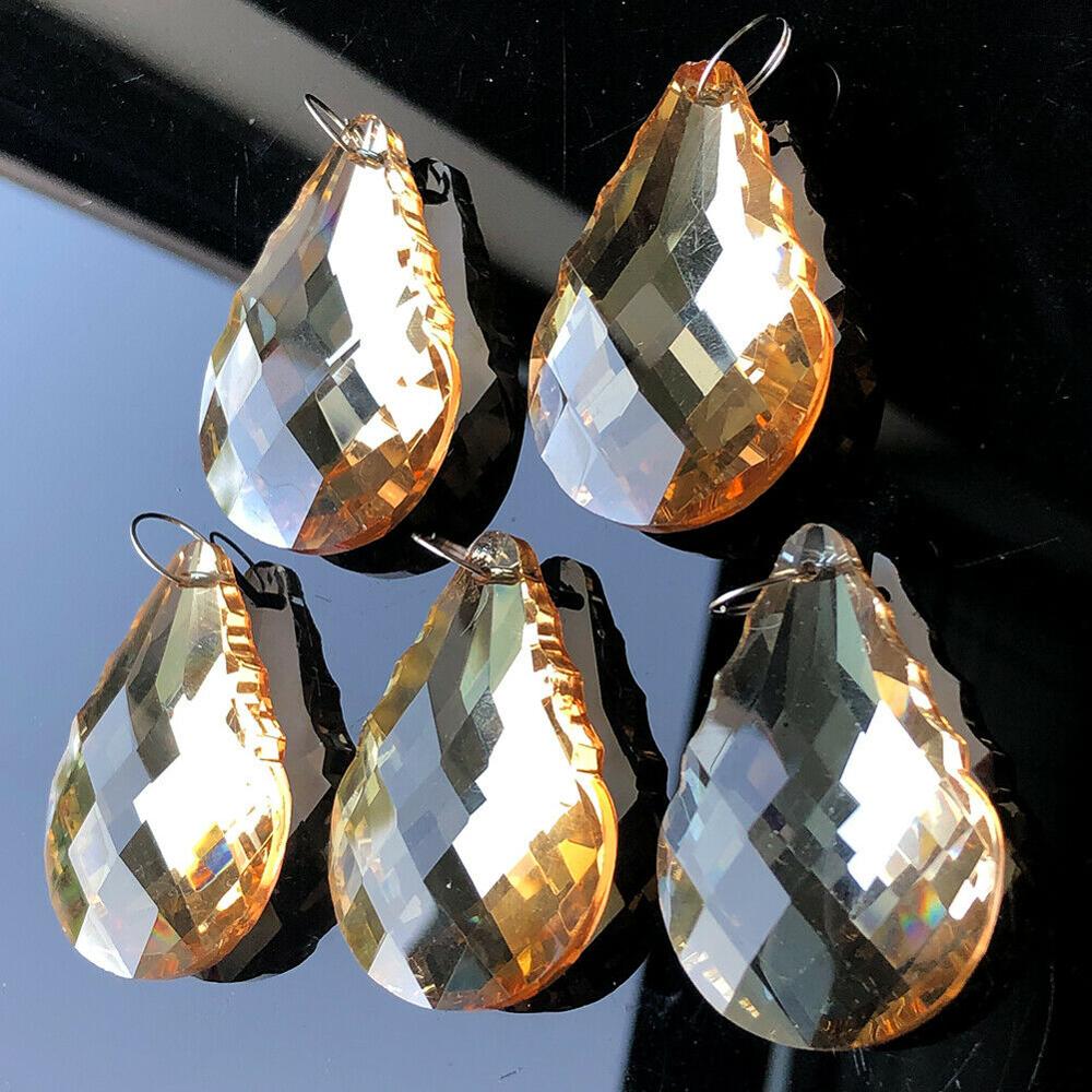 10pc 50mm champagne kristallkrona prisma ljus del hängen diy suncatcher crystal