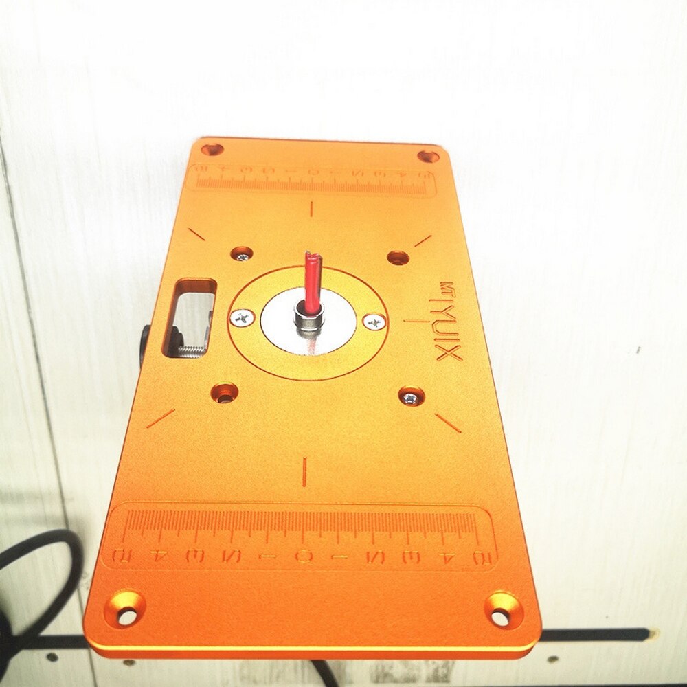 Aluminium Alloy Router Table Insert Plate Flip Plate Guide Table with Bushing Screw Router Insert Ring Woodworking Trimmer Tool