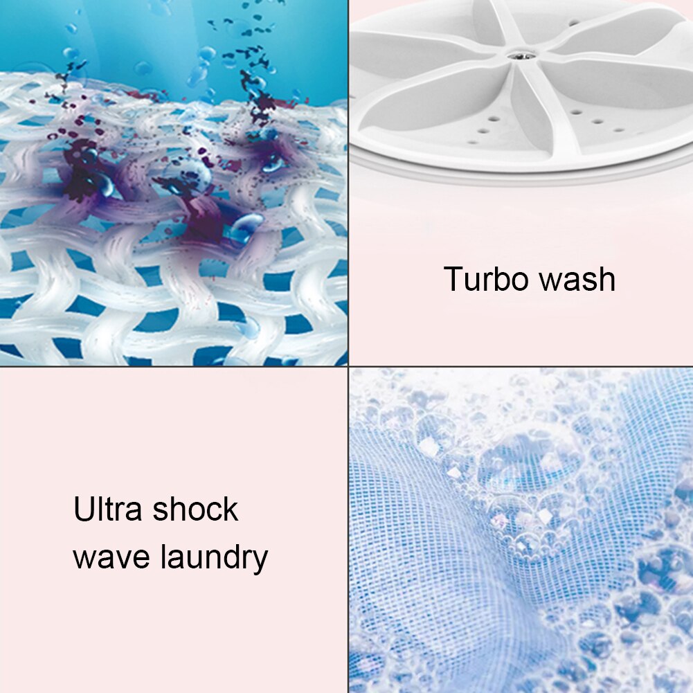 Tragbare 18W Mini Waschmaschine Eimer USB Energie Rotierenden Turbinen Waschmaschine Selbst-Fahren Tour Waschmaschine