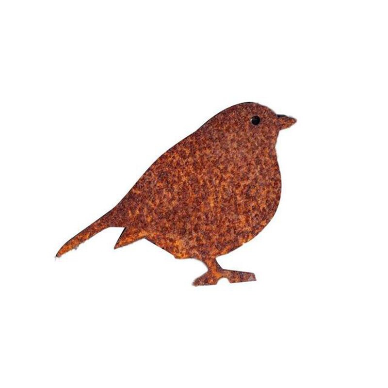 ! Rusty Metal Bird Silhouettes Garden Fence Decor Sparrow Robin Garden Birds Outdoors Garden Decoration Ornament Statue: Rose