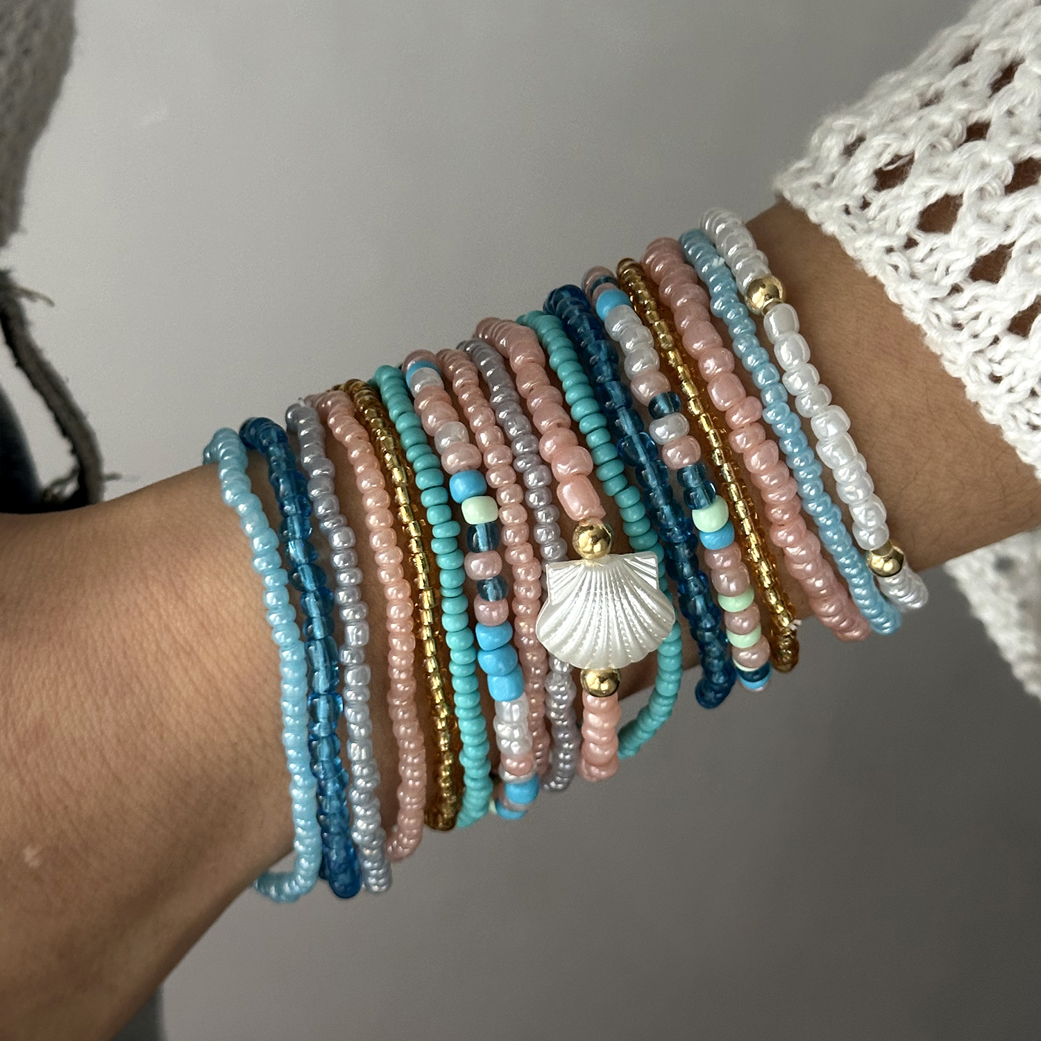 Bohemian Imitation Shell Beads Bracelet For Women Sea Star Turtle Woven Rope Bracelet Handmade Friendship Beach Jewelry