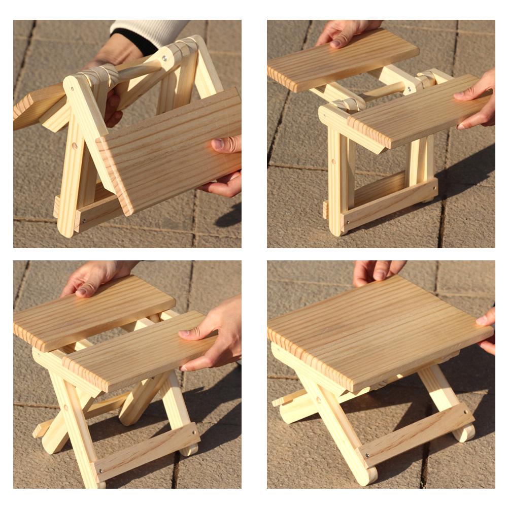 Tabouret pliant Portable en bois, chaise de pêche en plein air, petit tabouret pour usage intérieur et extérieur