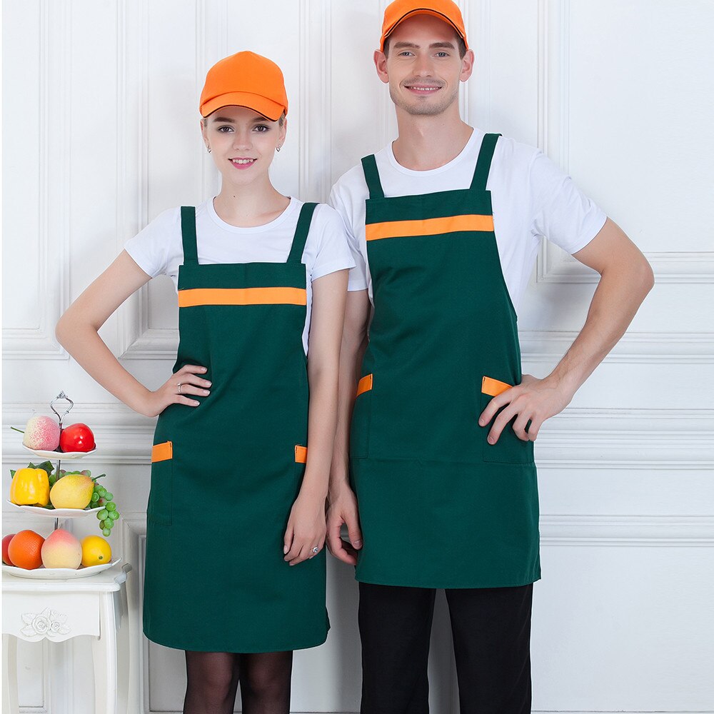 Spliced Kleur Chef Schort met Pocket Dikke Dunne Werkkleding Schorten voor Vrouwen Mannen Food Service Keuken Koffie Bakkerij Ober uniform