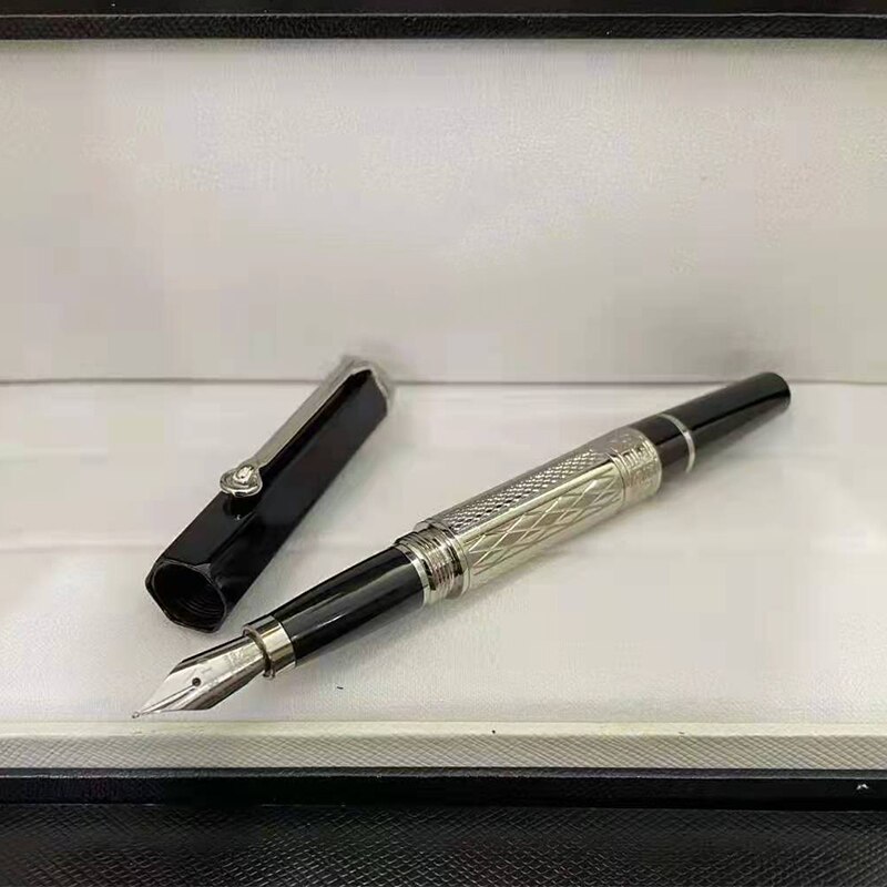 Pluma estilográfica de lujo para hombre y mujer, pluma de tinta de lujo MB, gran escritor, William Monte, metal, romero, blanc, sin caja, novedad de 2022: silver