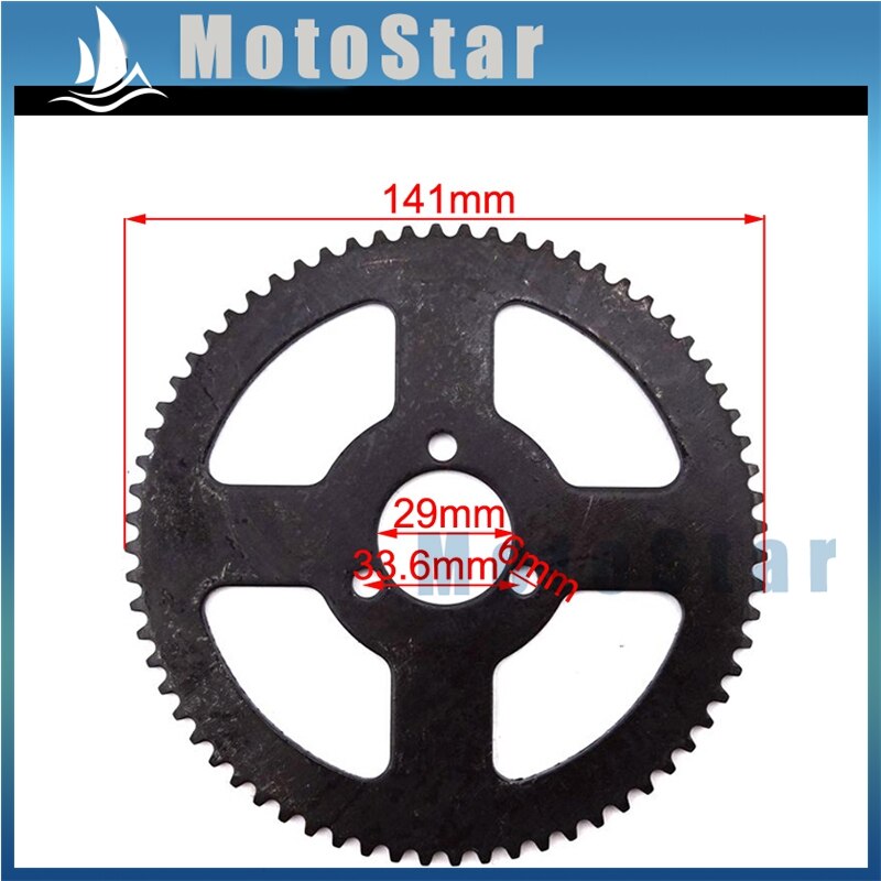 29mm 68 Tooth 25 H Stahl Hinten Kettenrad Für 2 Hub 47cc 49cc Chinesische Pocket Bike Goped Roller mini ATV Quad 4 Wheeler