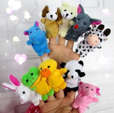 10 x Leuke Familie Vingerpoppetjes Doek Pop Baby Educatief Hand Animal Speelgoed