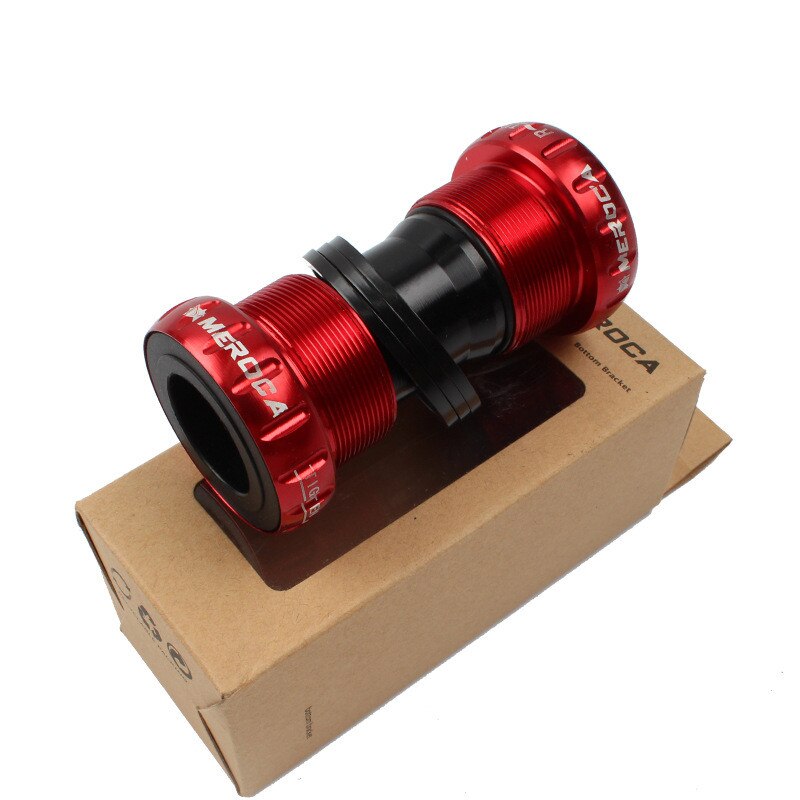 Color Mountain Bike Mid-axle Integrated Hollow BB Bicycle Thread-in Type Mid-axle: Red