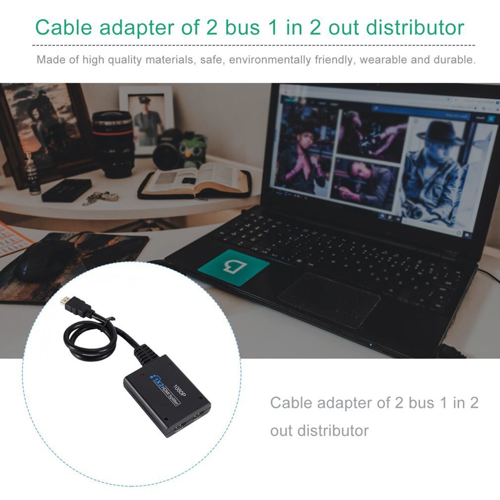 1080P HDMI Port Male To 2 Female 1 In 2 Out Splitter Cable Adapter Converter Cable Converter Adapter Gold Plated