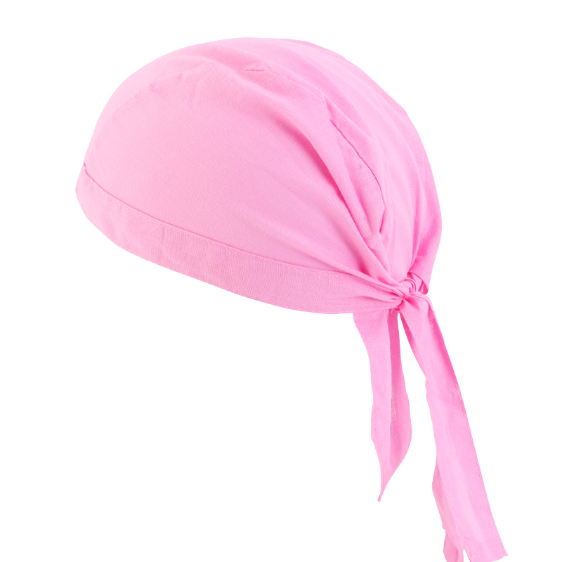Unisex algodón Durag hombres mujeres transpirable Bandana sombrero doo du trapo diadema sombrero de pirata gorra de quimio accesorios para el cabello de Color sólido: Rosa