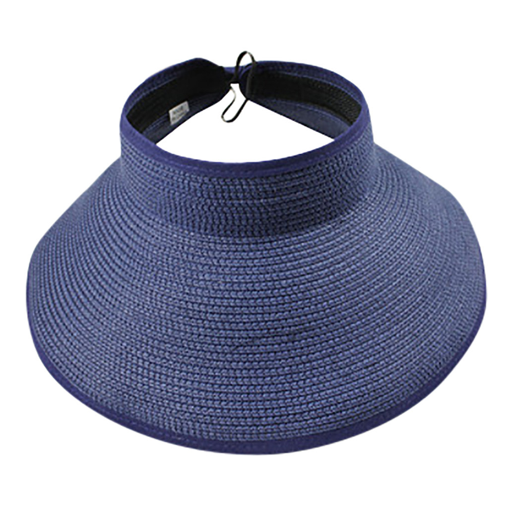 Women’s Summer Wide Brim Visor Hat Foldable Straw Sun Visor W/cute Bowtie Hat Sun Visors Hats For Women Ladies Leisure Cap