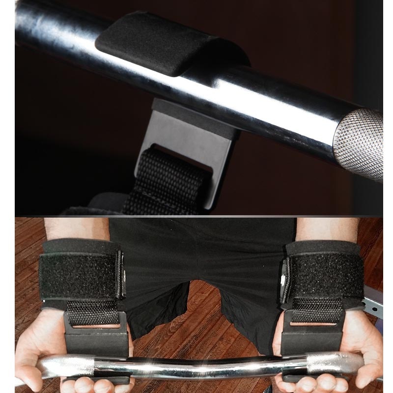 Ganchos de agarre para levantamiento de pesas, barra de mano, correas de muñeca de Fitness, agarres de levantamiento de potencia de alta resistencia, gancho de entrenamiento acolchado