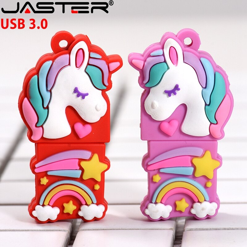 JASTER Cartoon nowy jednorożec Pen Drive 16GB 8GB 64GB 32GB 128GB pamięć usb Pendrive Pendrive u dysk moda prezent