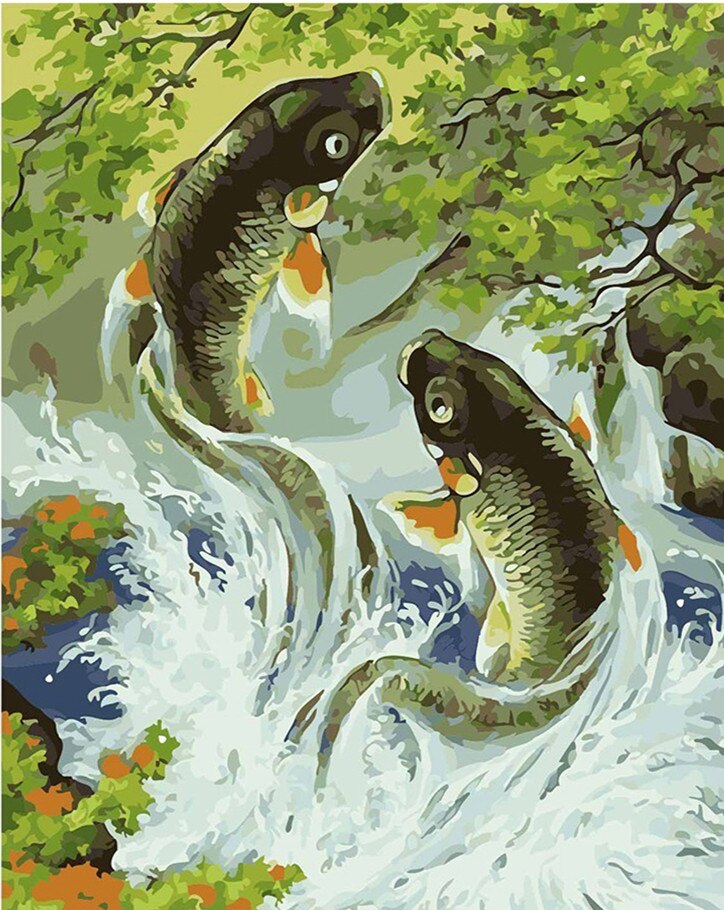 AZQSD Painting By Numbers Animals Kits Abstract Number DIY Oil Painting Fantastic Drawing Pictures On Canvas Room Decor