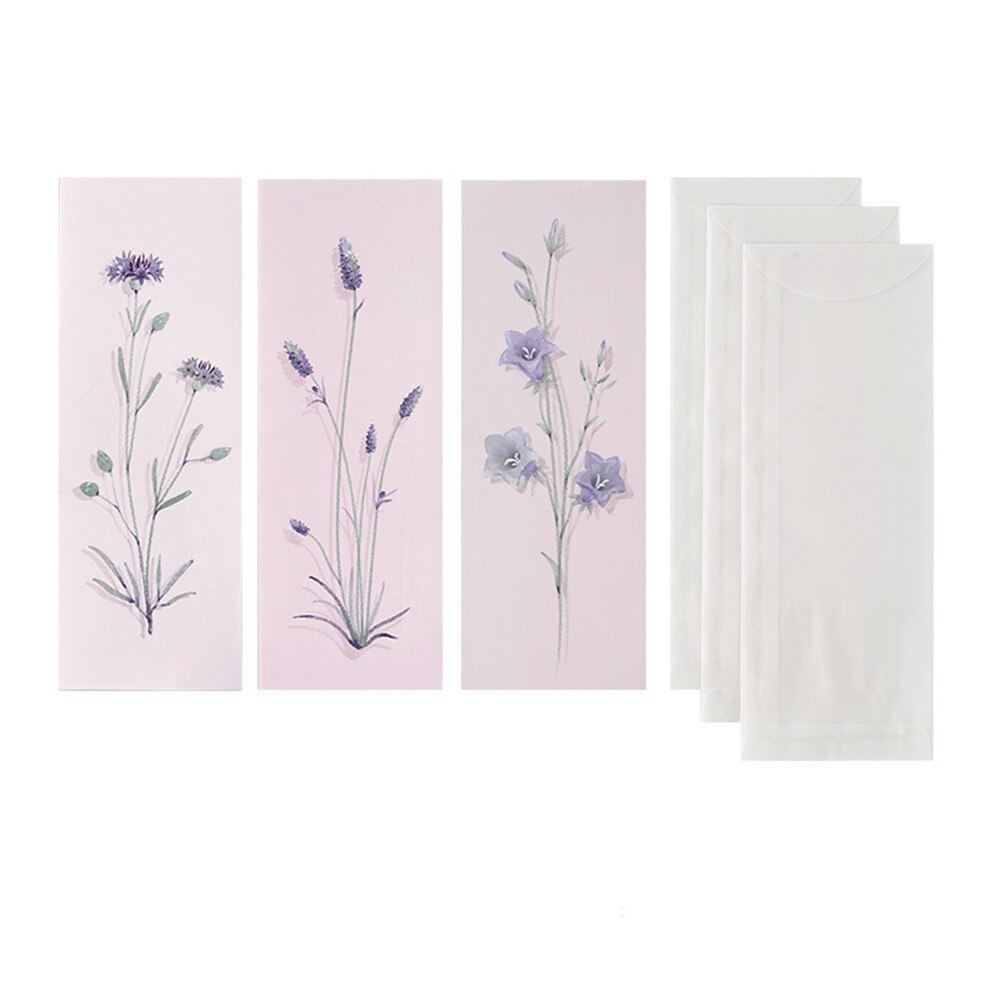 6pcs/pack Fresh Flower Sweet Translucent Envelopes Wedding Invitation Card Paper Handmade Greeting Card Letter Writing Set: C