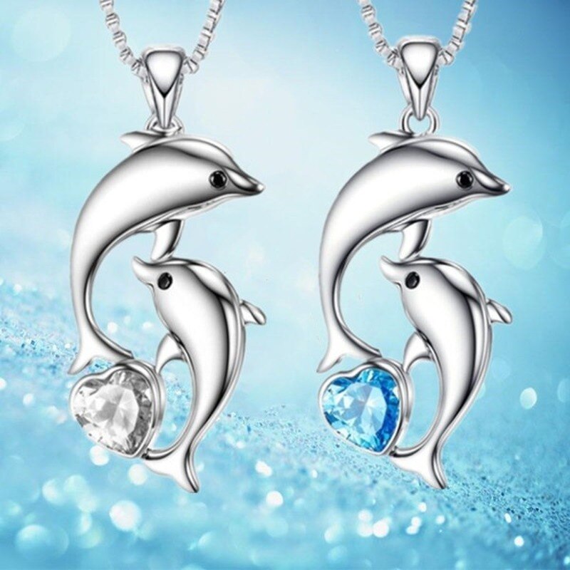 Mode Liefde Dolfijn Ketting Crystal Animal Dolfijn Sieraden Hanger Ketting Voor Vrouwen Party Bruiloft Verjaardag Anniversary