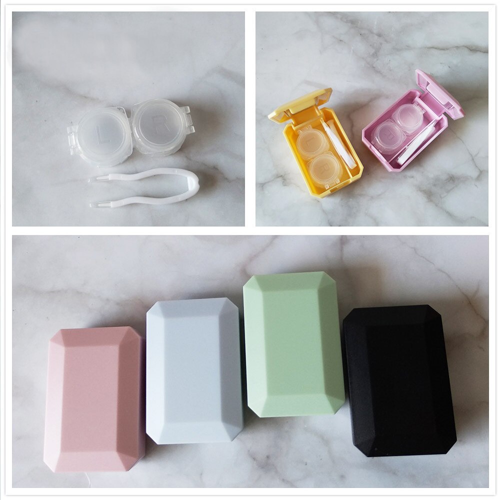 Stałe kolorowe soczewki kontaktowe śliczne mini soczewki kontaktowe zestaw robić pielęgnacji soczewki pojemnik soczewki skrzynka dla kobiet mężczyzn