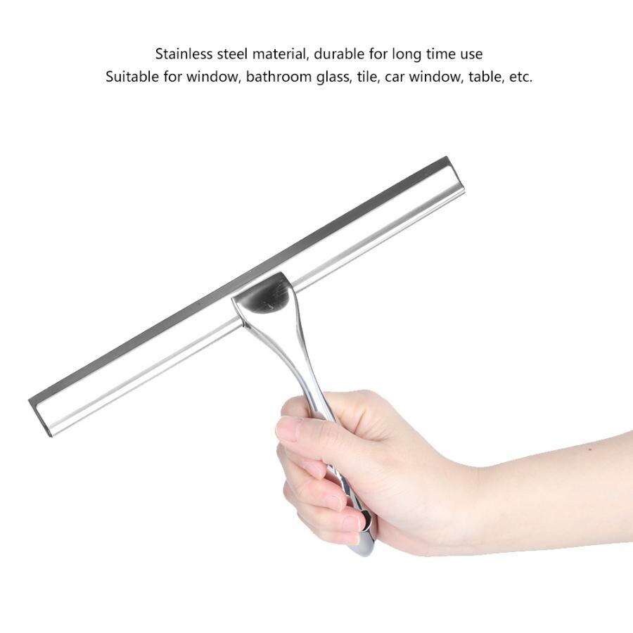 Stainless Steel Cleaner Window Wiper Bathroom Tile Scraper with Suction Cup Hook