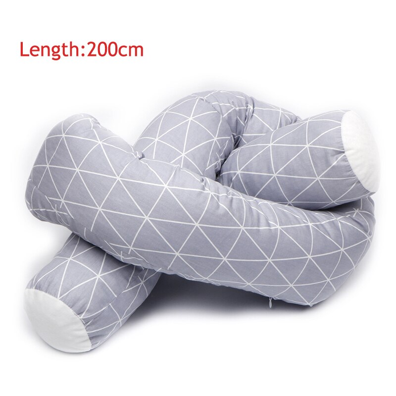 Newborn Baby Bed Bumper Toddler Crocodile Swan Pillow Bumper Infant Crib Fence Cotton Cushion Kids Room Bedding Decoration: grey