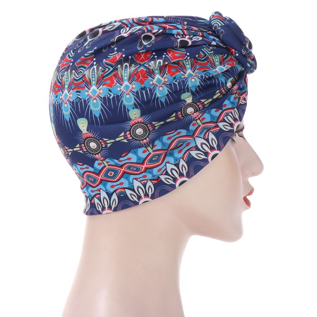 6 Colors Cotton Bonnet Head Hair Caps Styling Cover Wrap Hat Salon Night Hat Natural Curly Double Elastic Bathing Sleep Women