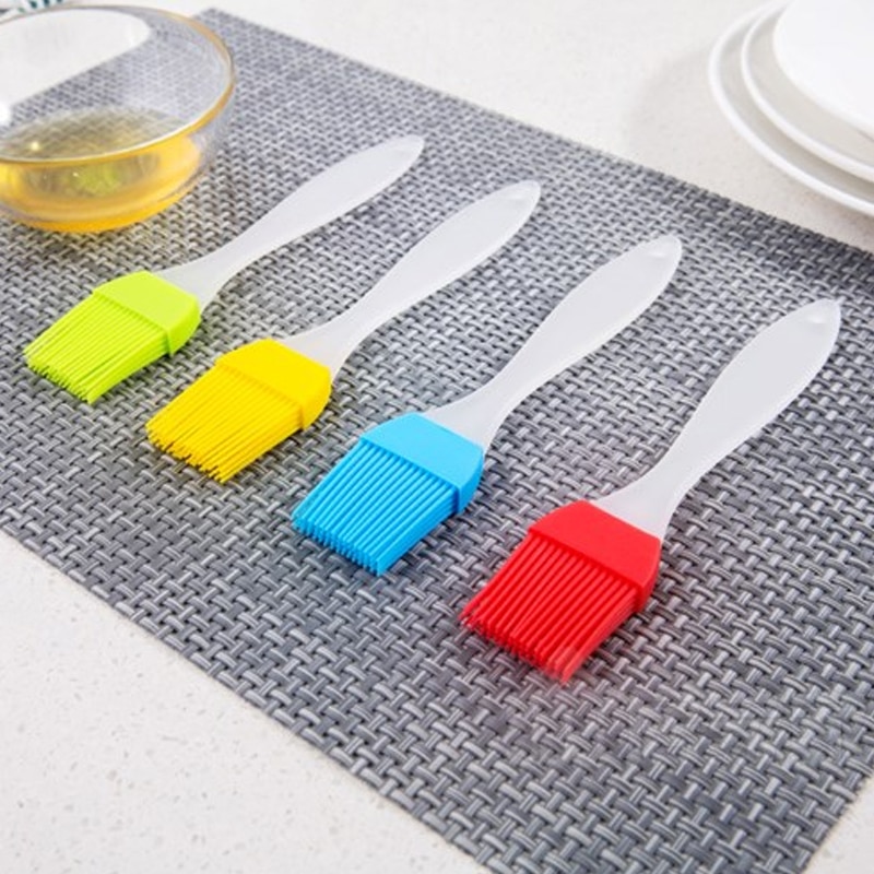 1pc Small Silicone Pastry Brush Baking BBQ Basting Brush Baking Oil Brush Clear Handle Kitchen Tools Reposteria