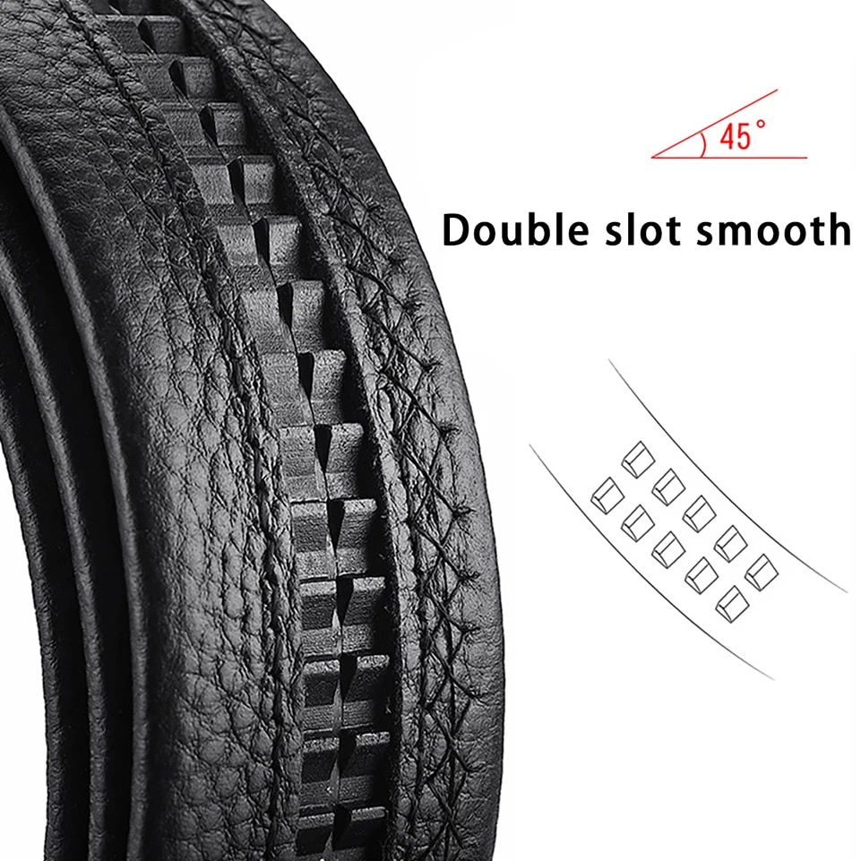 2Pcs Men's Belt Without Buckle 3.5cm/1.37inch Width Brand High End Belts Black Soft PU Leather Men Belts Body No Buckle Strap