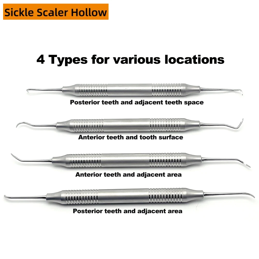 4Pcs/set Dental Tooth Scaler Kit Dental Double-Ended Teeth Cleaning Tool Stainless Steel Dentistry Instrument Tools