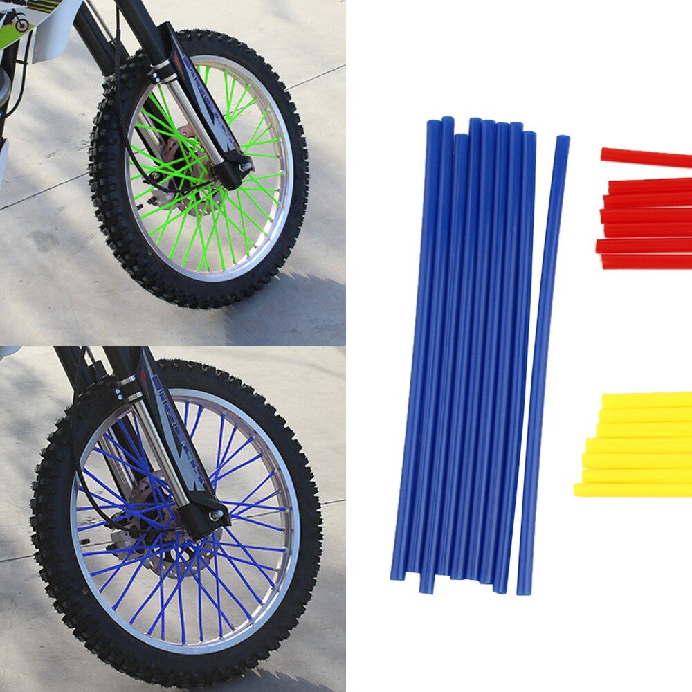 36Pcs/Pack Plastic Bike Wheel Spoke Protector Colorful Motocross Rims Skins Covers Off Road Bike Guard Wraps Kit
