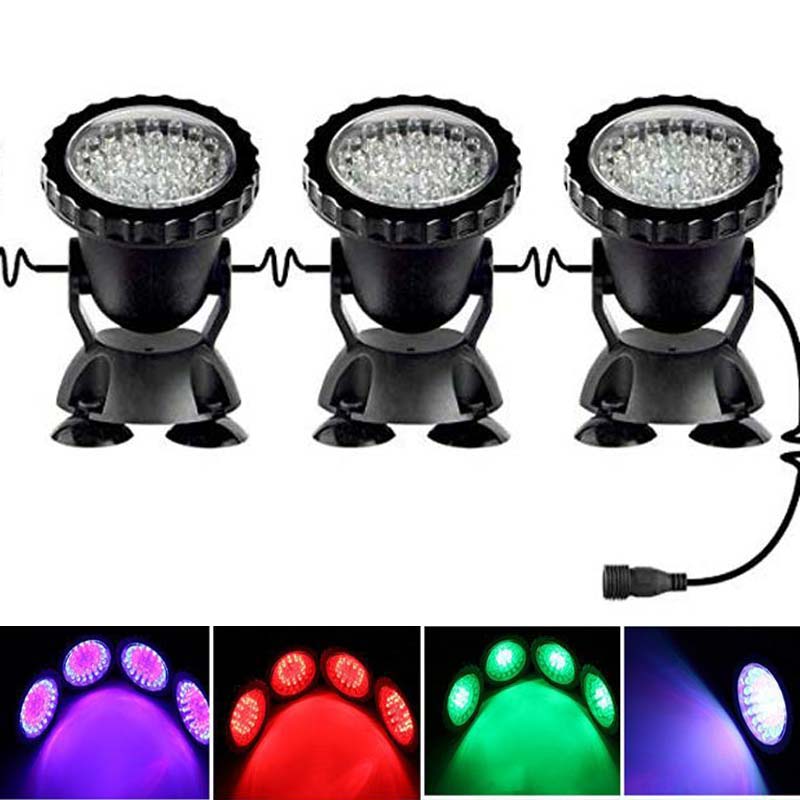 1 set 1/2/3/4/5 light Waterproof IP68 RGB 36 LED Underwater Spot Light For Swimming Pool Fountains Pond Water Garden Aquarium: 1 set 3 light / 220V