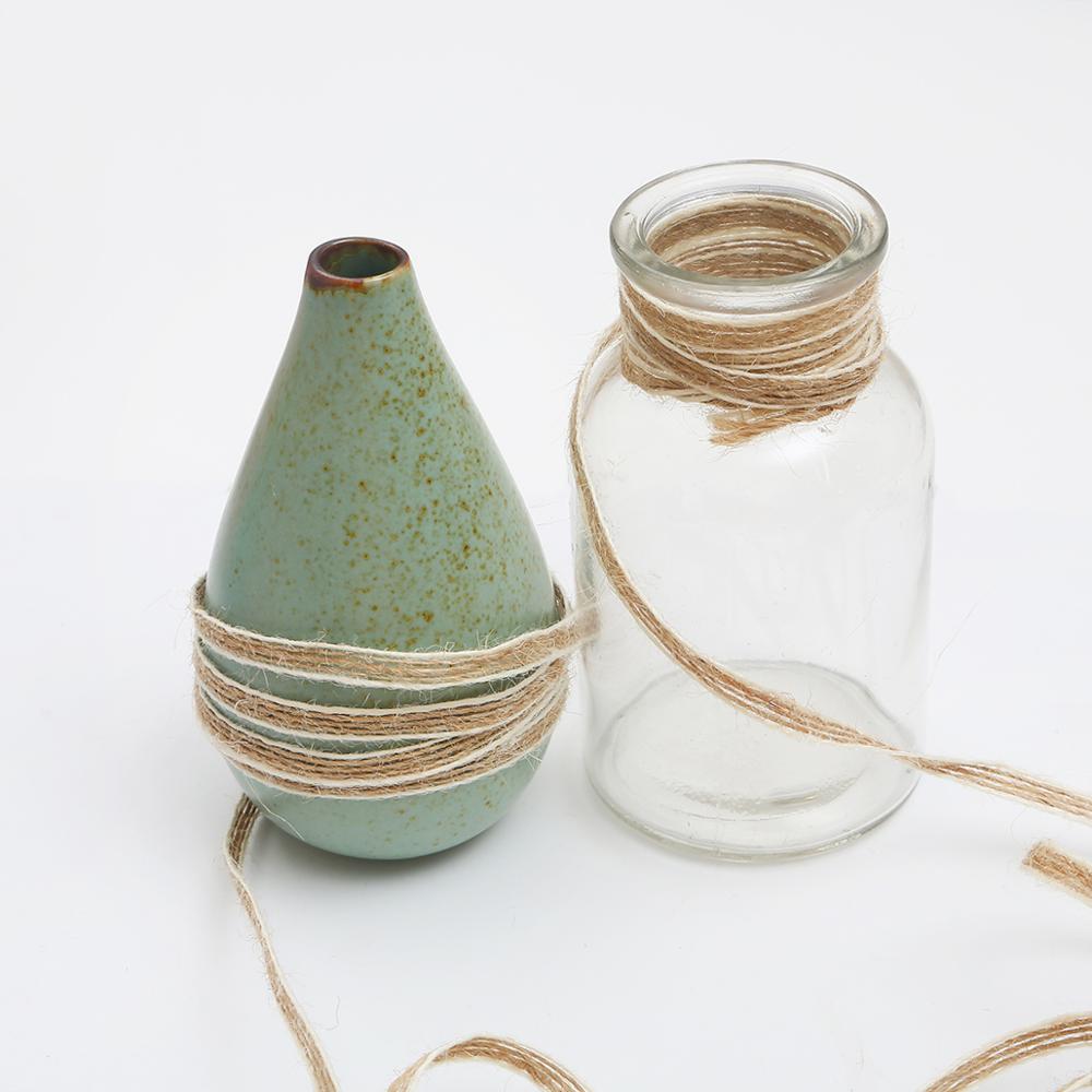 6mm bredde 10m/ ruller naturlig jute hamp reb hessian med hvidt bånd blonder diy trim stof blonder til dekoration emballage