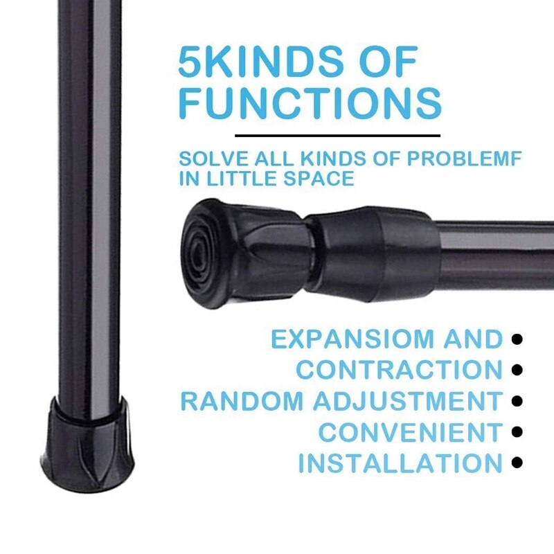 8 Pack Small Short Spring Tension Rods 15.7 inch to 28 inch Black Curtain Rod Tension Spring Rod