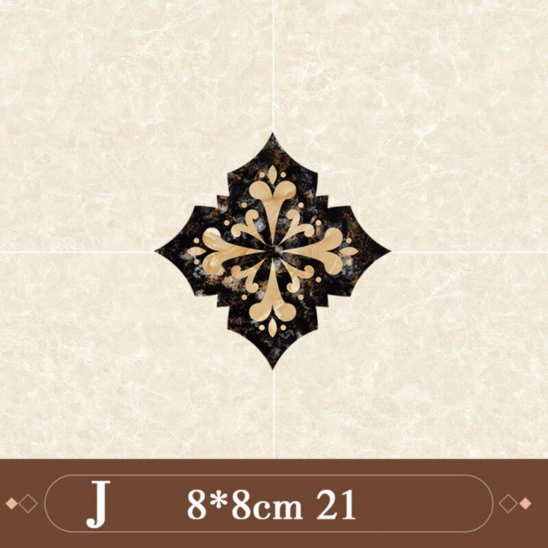 21pcs Self Adhesive PVC Ceramic Tile Stickers Waterproof Wall Sticker Art Diagonal Floor Stickers Kitchen Decorative Sticker: J