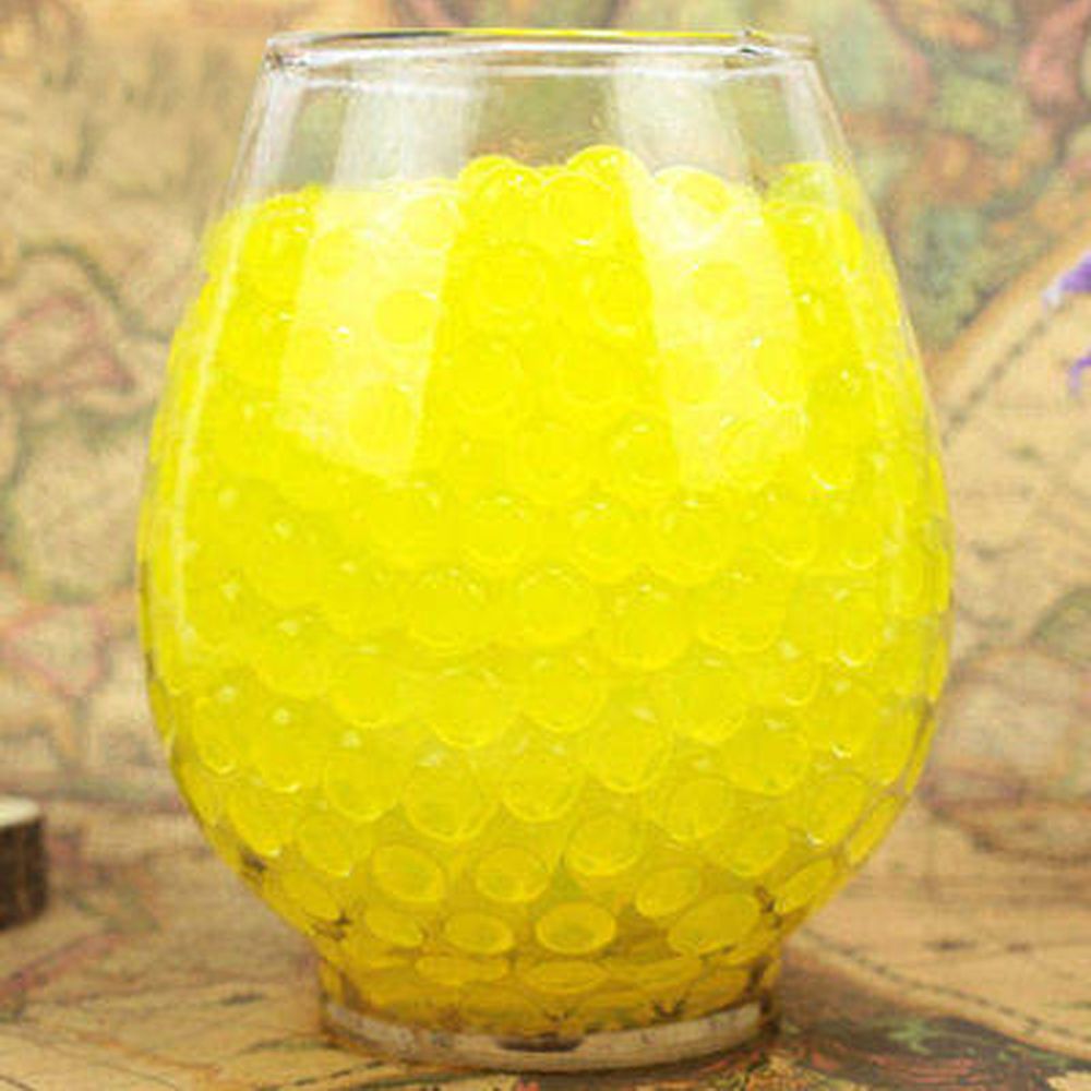Perles d'eau en Hydrogel pour enfants, 500 pièces, cristal, terre, boue, plante d'eau, fleur, gelée, boules d'eau, jouet, Vase, décoration: Yellow