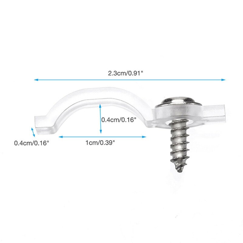 100x Een-Side Bevestiging Clips Led Strip Licht Montagebeugels Enkele Schroef