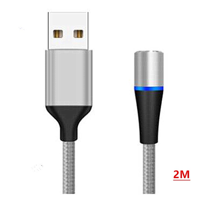 Rund magnetkontakt mikro usb c / typ c / för iphone adapter usb magnet laddare kontakt snabbladdning (endast magnetplugg): 2m vita kablar