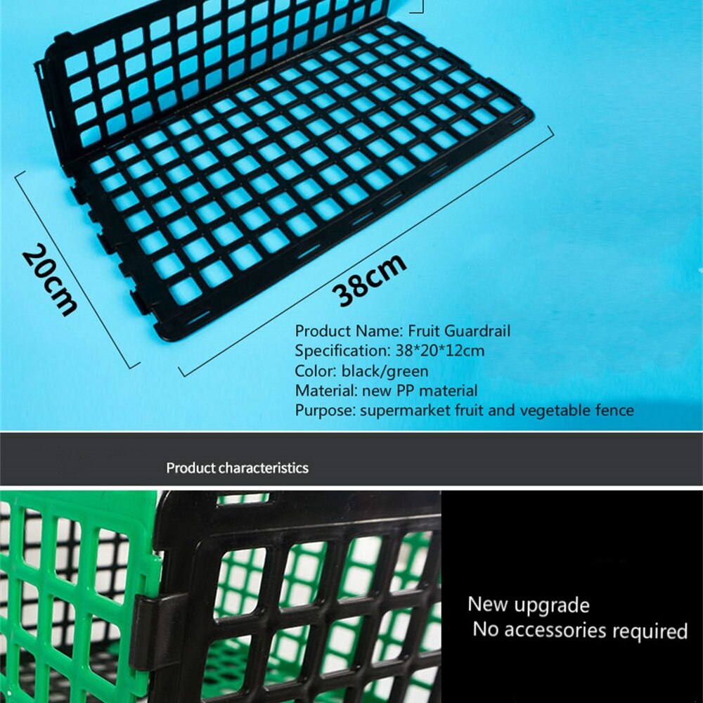 Groen Zwart Pp Vruchten Plantaardige Display Divider Sumpermarket Plank Partitie Display Rack