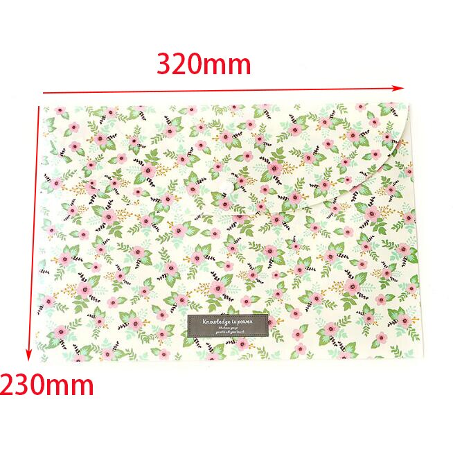 Durable Briefcase Folder Snap Flower File Bag Paper A4 School Stationery Shop Office Supplies 1 Piece: C